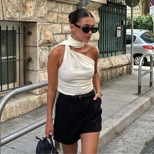 Fringed linen top
